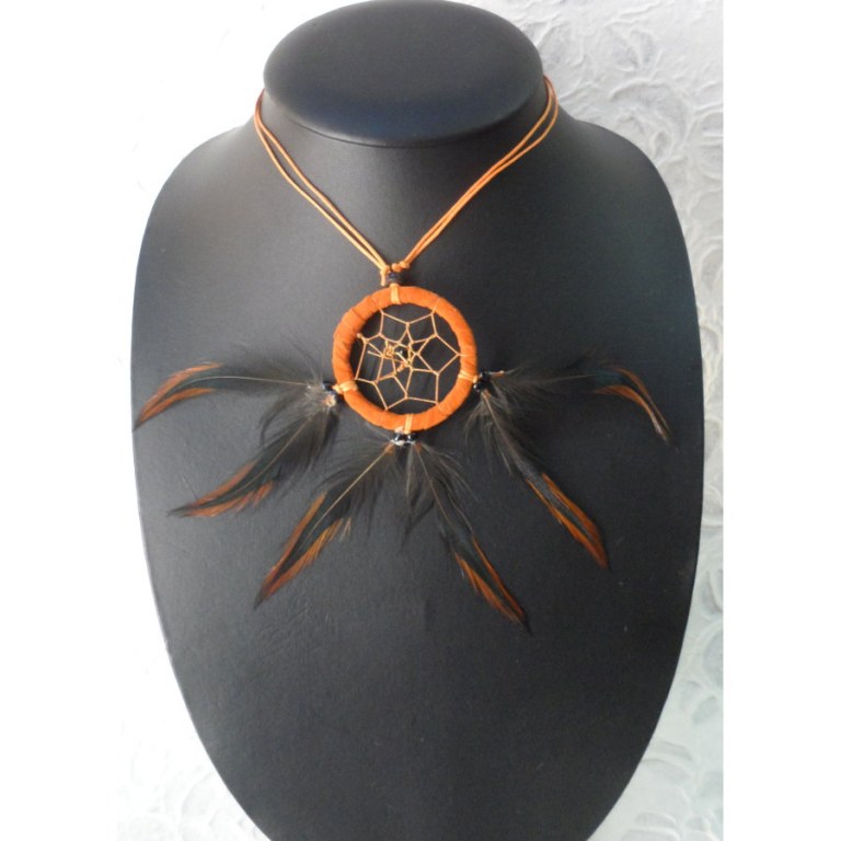 Collier attrape rêves orange inaru