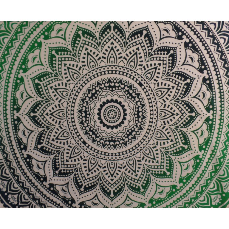 Nappe ronde fleur de lotus verte