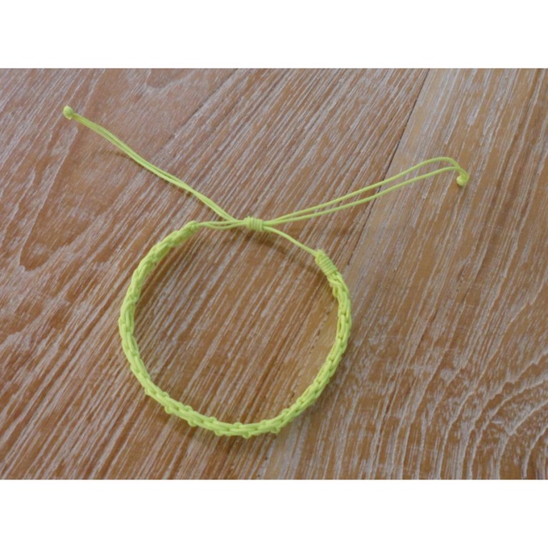 Bracelet flashy jaune macramé 2