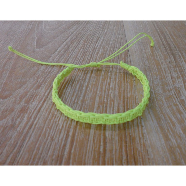 Bracelet flashy jaune macramé 2