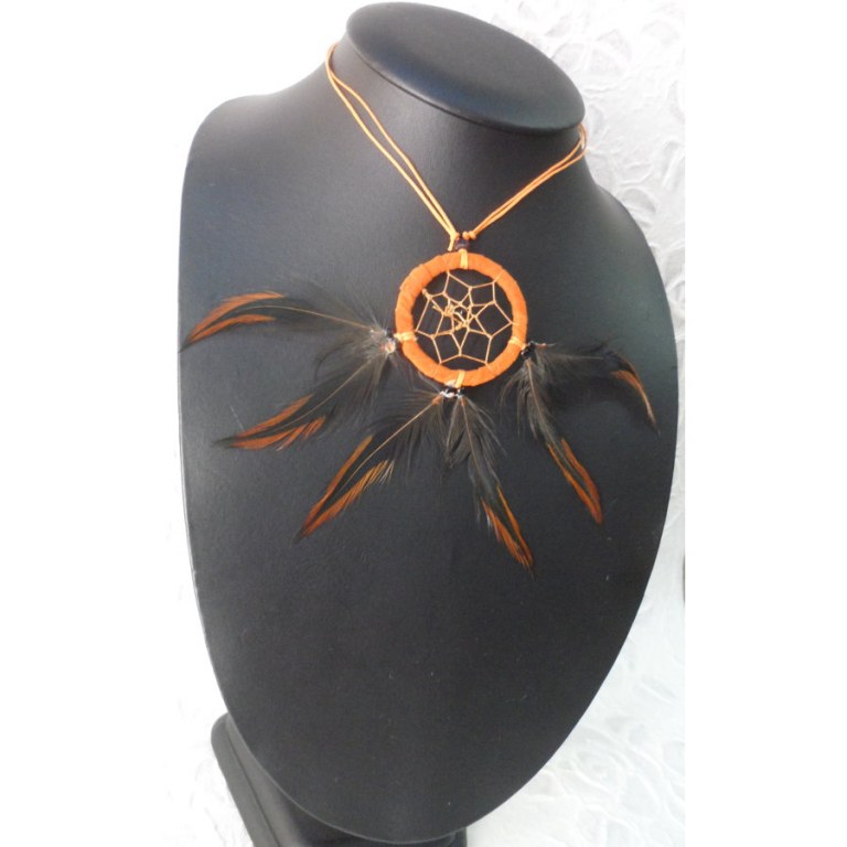 Collier attrape rêves orange inaru