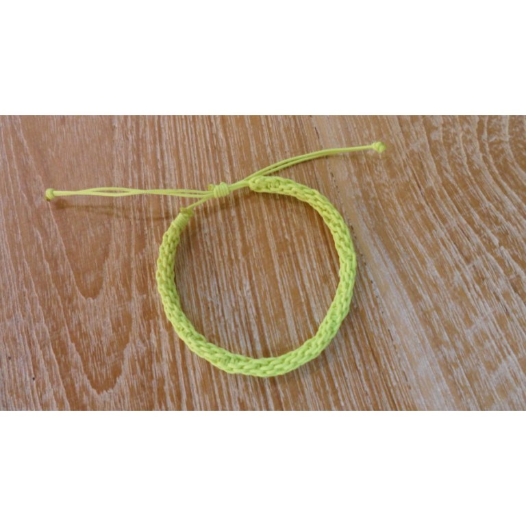 Bracelet flashy jaune macramé 3