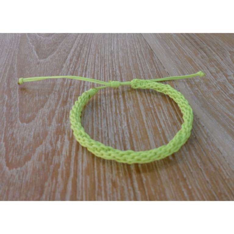 Bracelet flashy jaune macramé 3