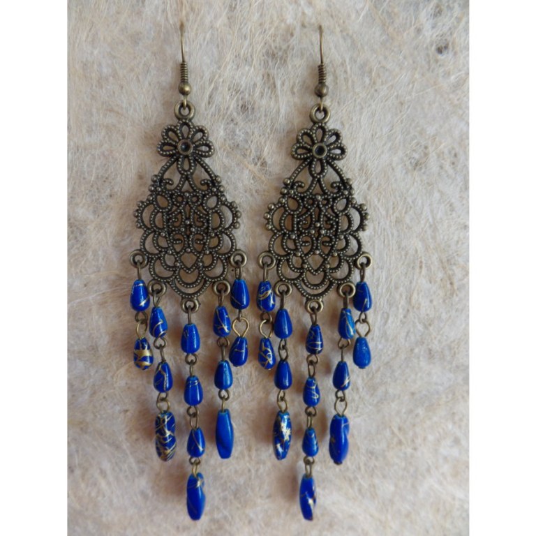 Boucles d'oreilles swi bleues