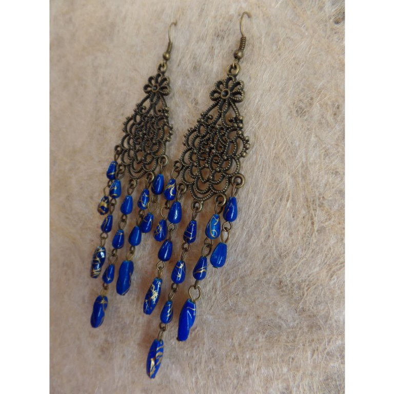 Boucles d'oreilles swi bleues