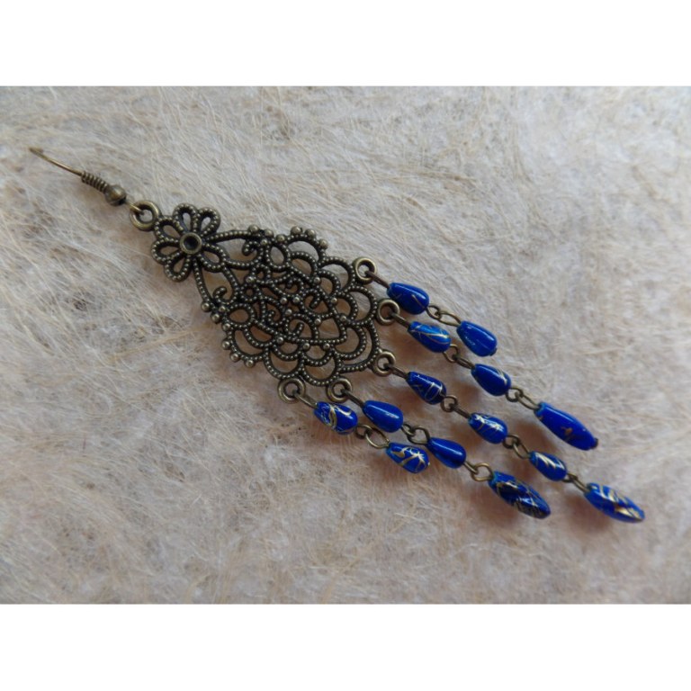 Boucles d'oreilles swi bleues