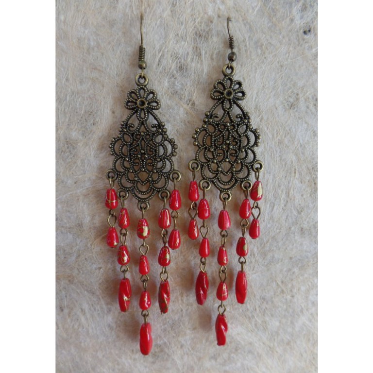 Boucles d'oreilles swi rouges