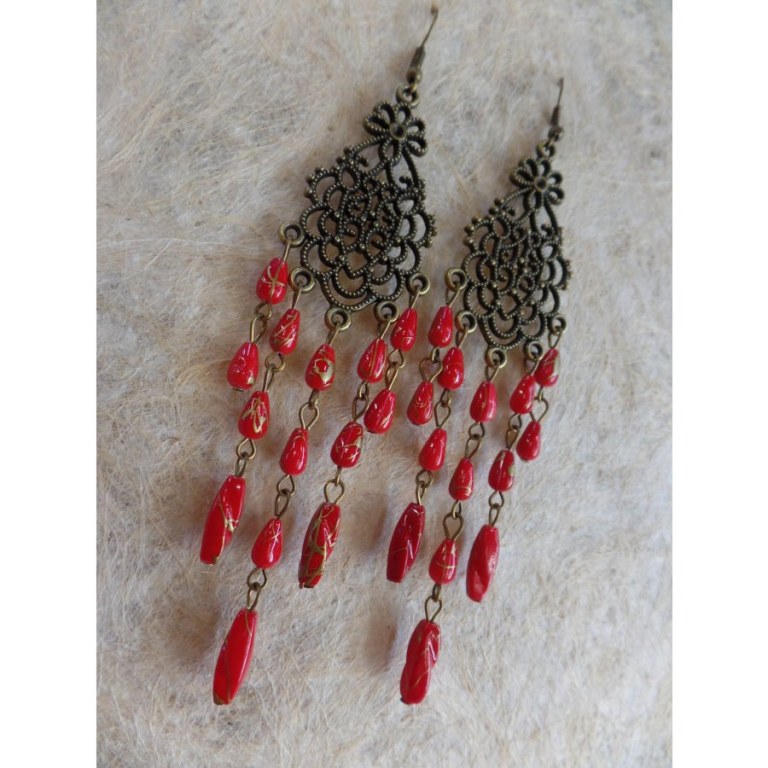 Boucles d'oreilles swi rouges