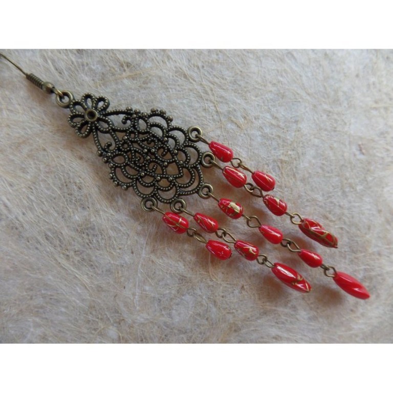 Boucles d'oreilles swi rouges