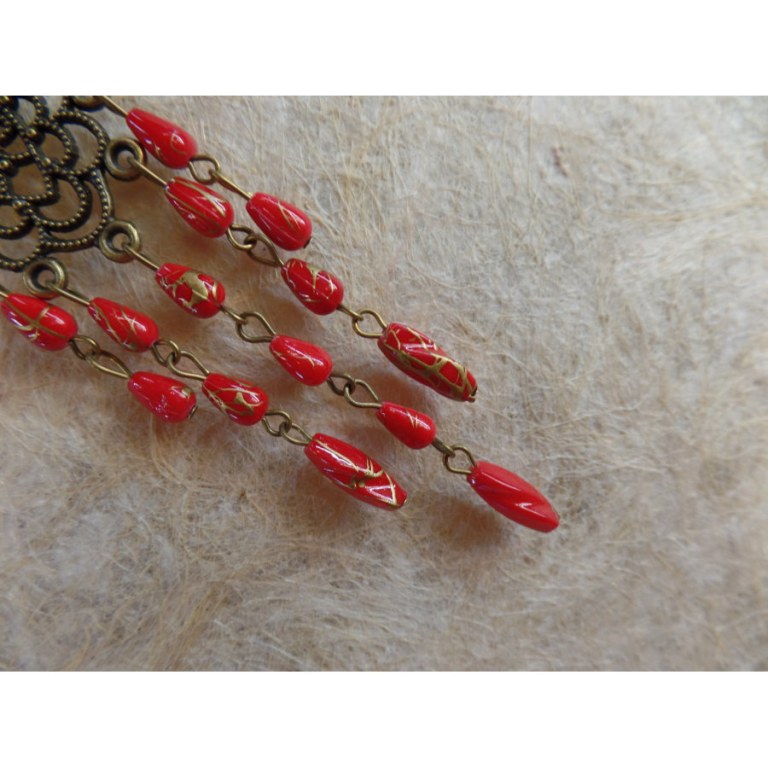 Boucles d'oreilles swi rouges