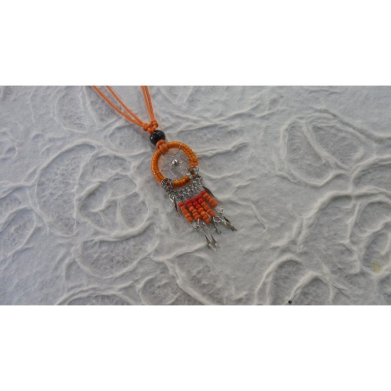 Collier attrape rêves iskwaaw orange