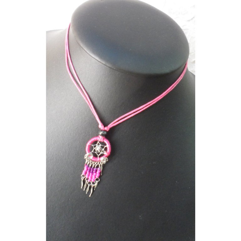 Collier attrape rêves iskwaaw rose