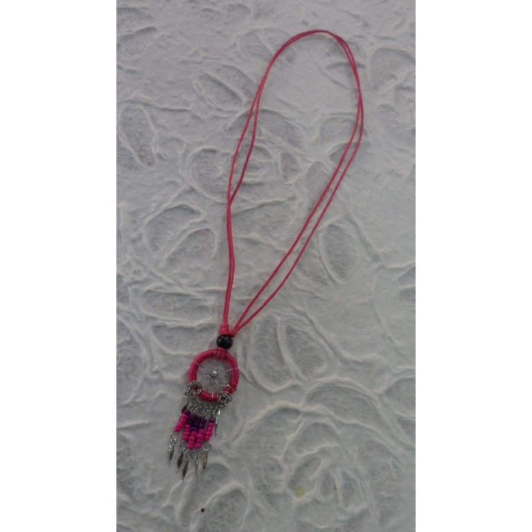 Collier attrape rêves iskwaaw rose