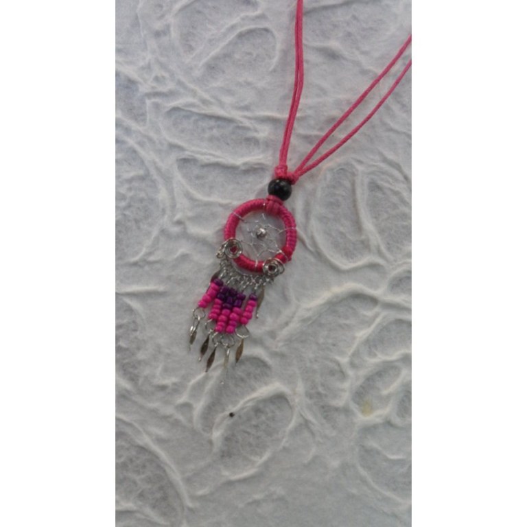 Collier attrape rêves iskwaaw rose