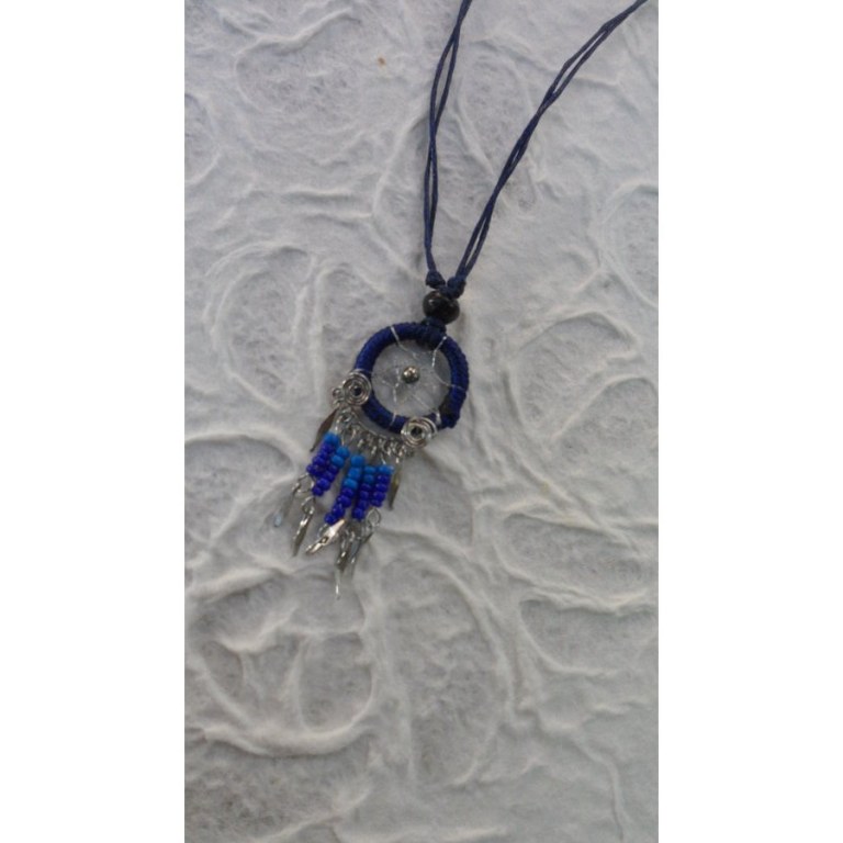 Collier attrape rêves iskwaaw bleu