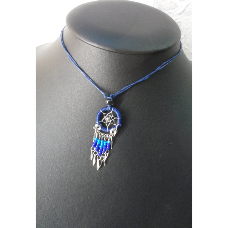 Collier attrape rêves iskwaaw bleu