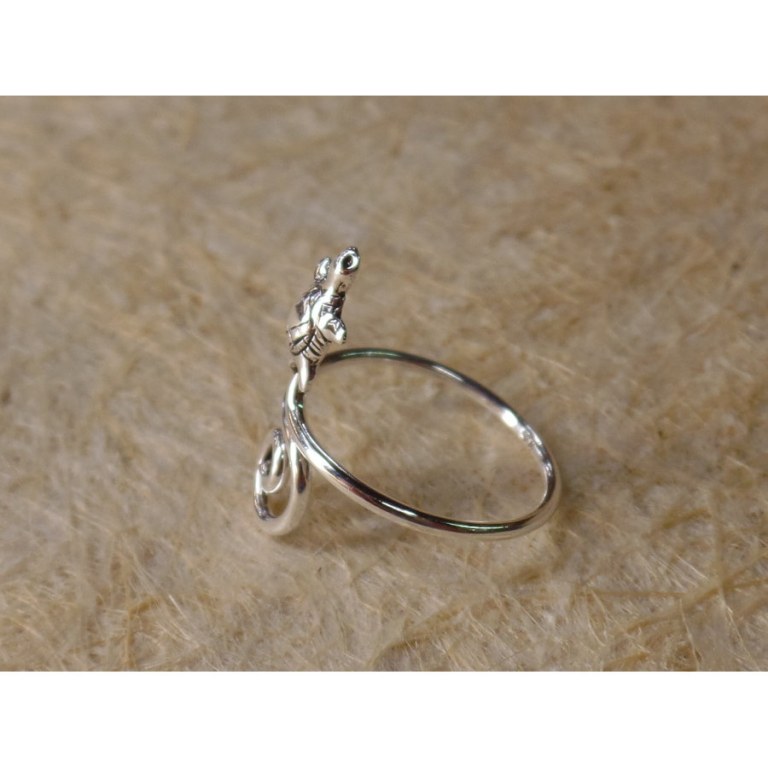Bague d'orteil spirale et tortue