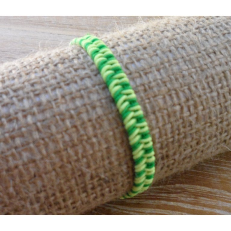 Bracelet flashy vert/jaune macramé 6