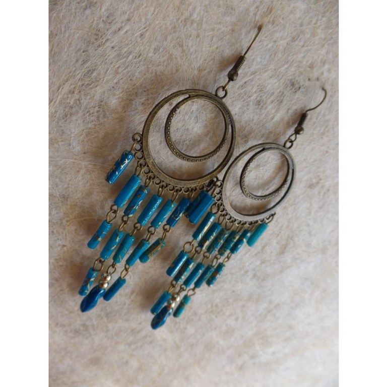 Boucles d'oreilles prakha bleues