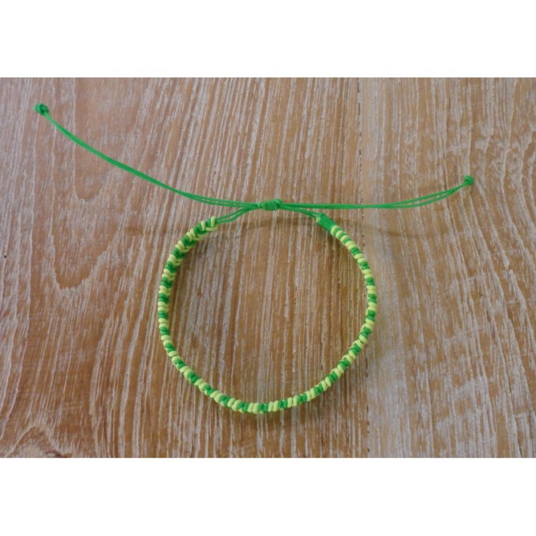 Bracelet flashy vert/jaune macramé 6