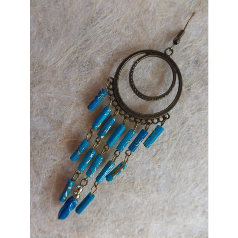 Boucles d'oreilles prakha bleues