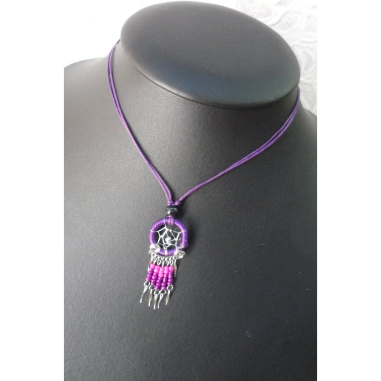 Collier attrape rêves iskwaaw violet