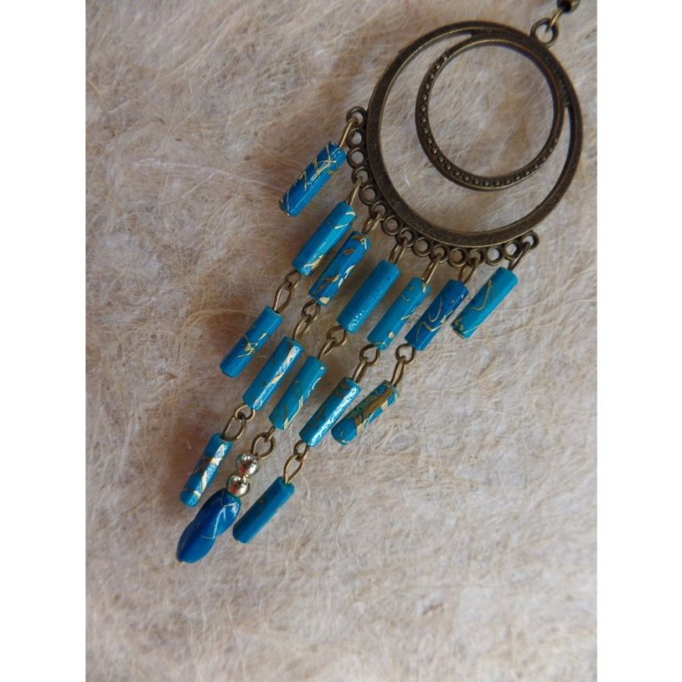 Boucles d'oreilles prakha bleues