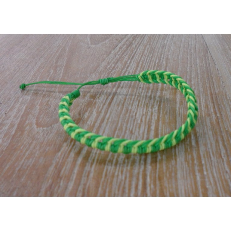 Bracelet flashy vert/jaune macramé 4