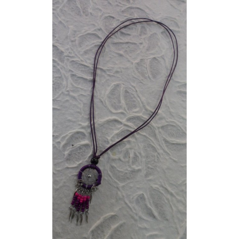 Collier attrape rêves iskwaaw violet