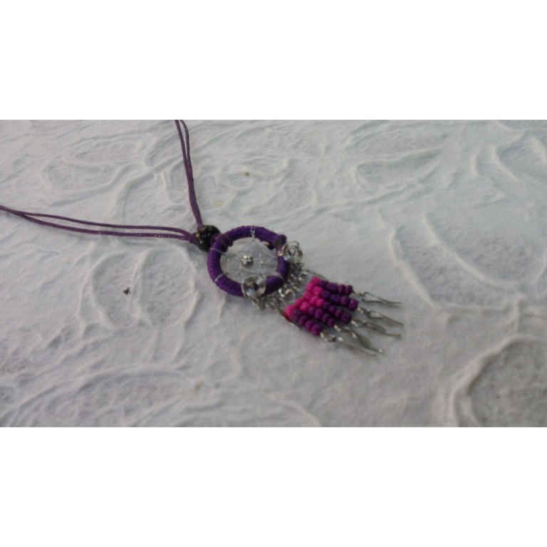 Collier attrape rêves iskwaaw violet