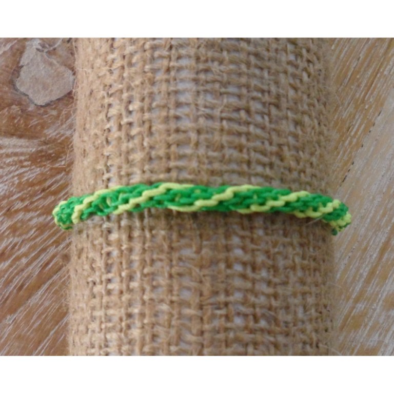 Bracelet flashy vert/jaune macramé 3