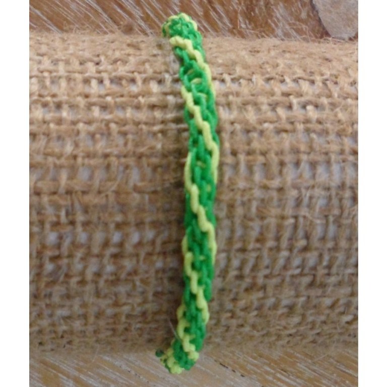 Bracelet flashy vert/jaune macramé 3