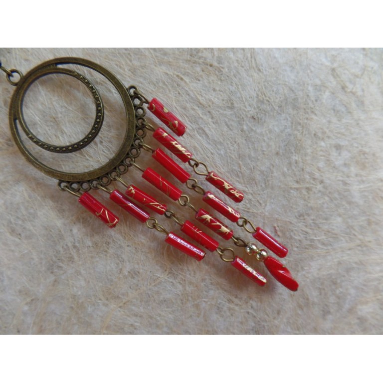 Boucles d'oreilles prakha rouges