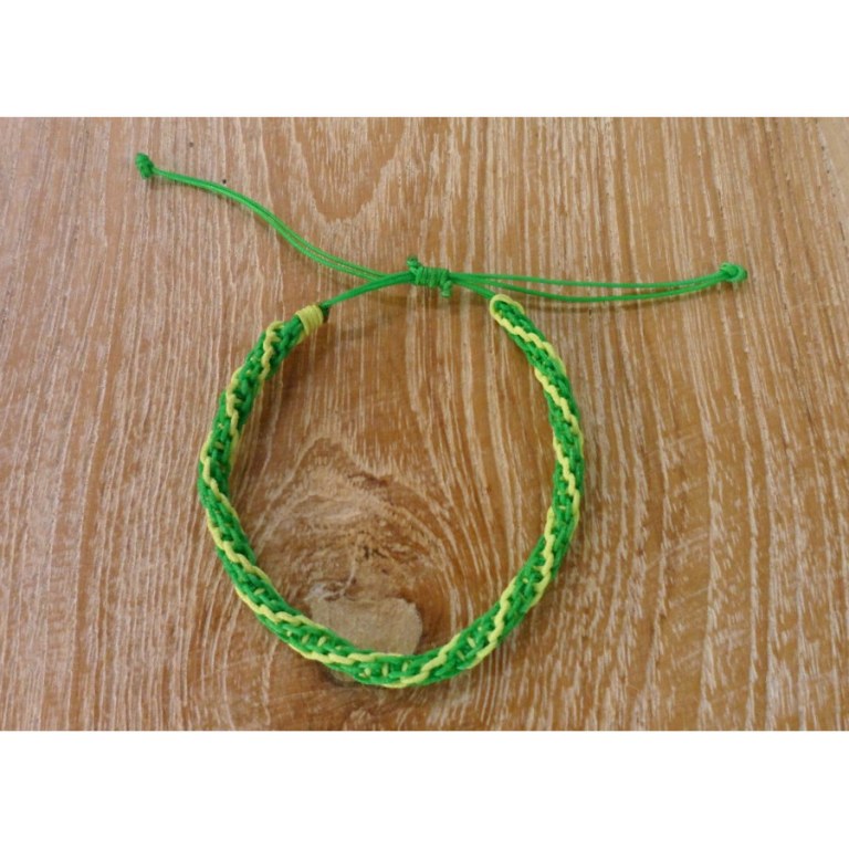 Bracelet flashy vert/jaune macramé 3