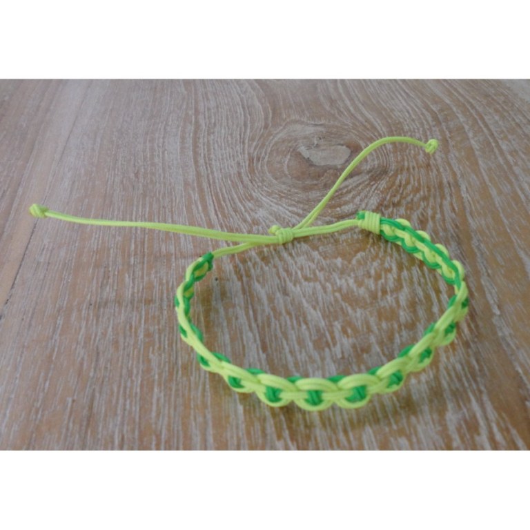 Bracelet flashy vert/jaune macramé 1