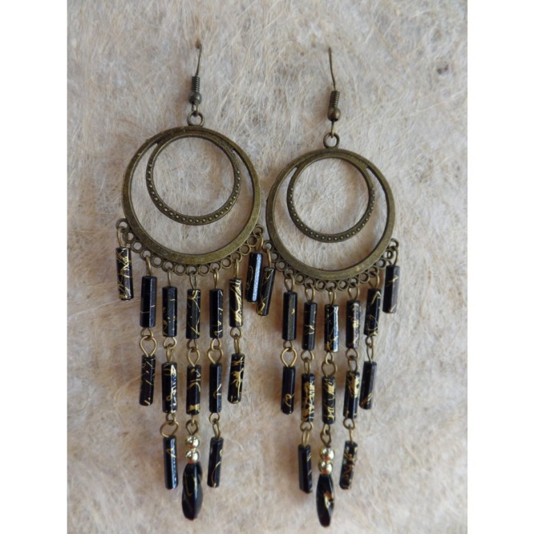 Boucles d'oreilles prakha noires