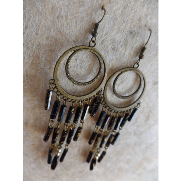 Boucles d'oreilles prakha noires