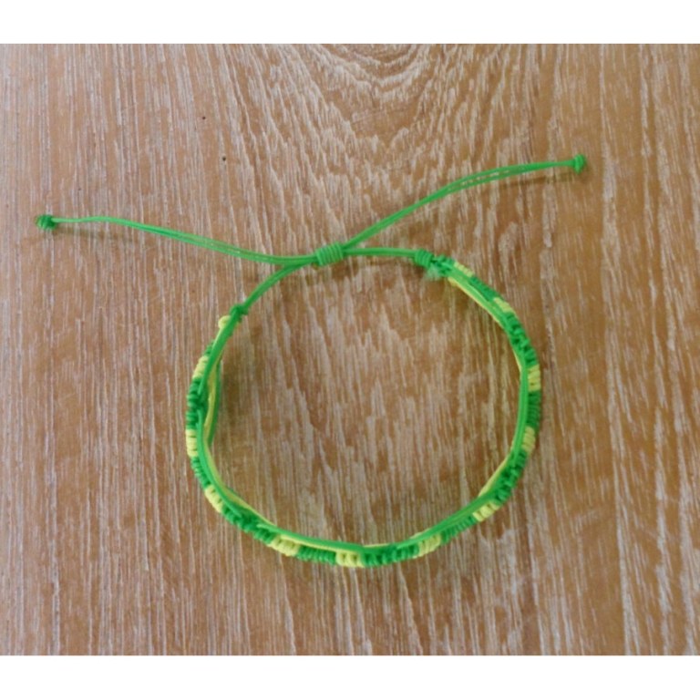 Bracelet flashy vert/jaune macramé 7