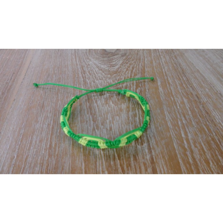 Bracelet flashy vert/jaune macramé 7