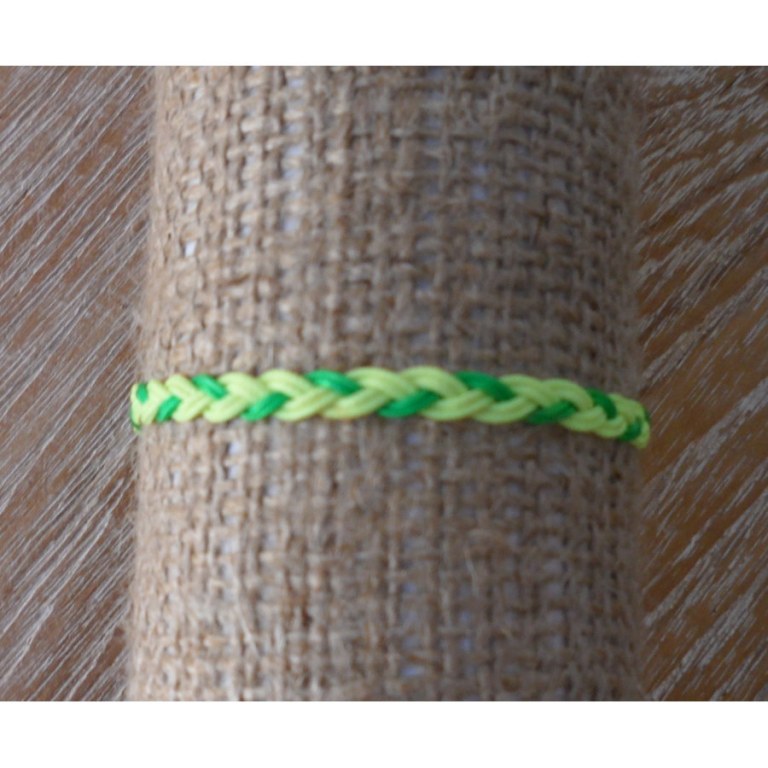 Bracelet flashy vert/jaune tressé 8