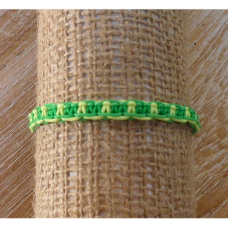 Bracelet flashy vert/jaune macramé 2