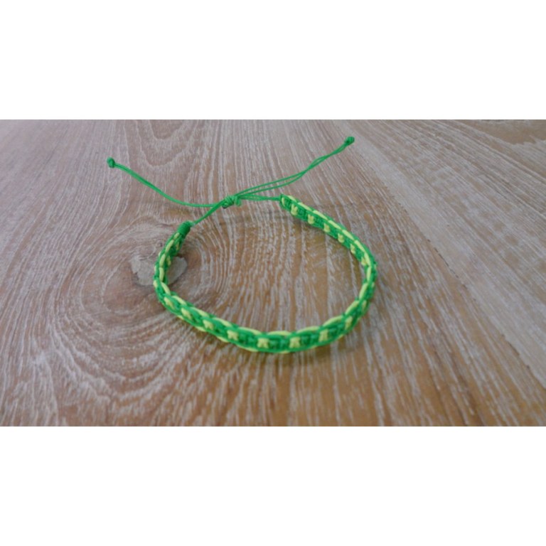 Bracelet flashy vert/jaune macramé 2