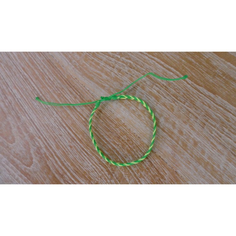 Bracelet flashy vert/jaune macramé 2