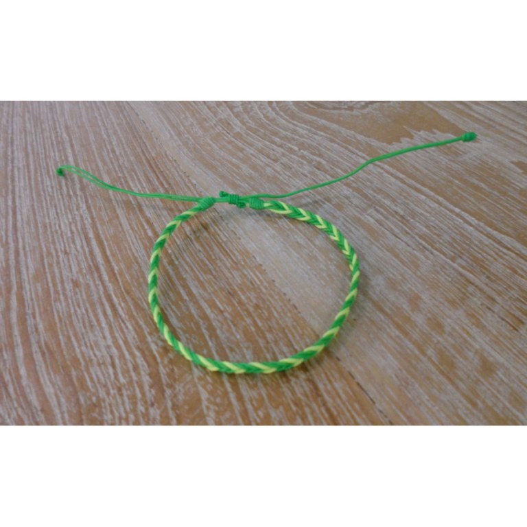 Bracelet flashy vert/jaune tressé 5