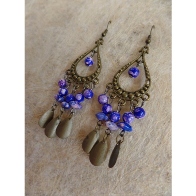 Boucles d'oreilles hyd violet