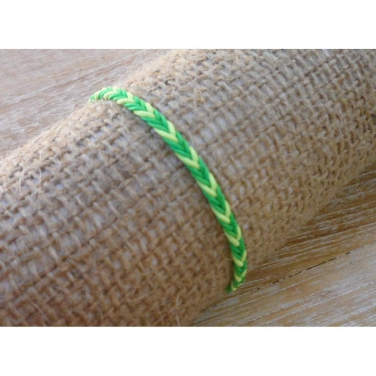 Bracelet flashy vert/jaune tressé 5