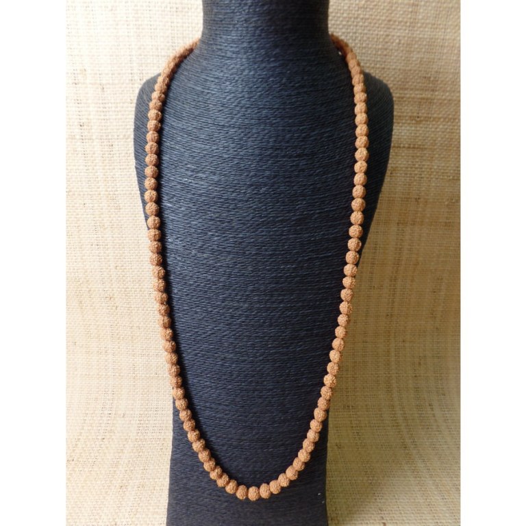 Mala 87 cm Rudraksha suméru turquoise/corail