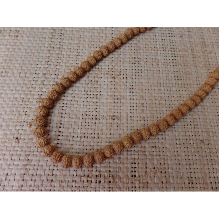 Mala 87 cm Rudraksha suméru turquoise/corail