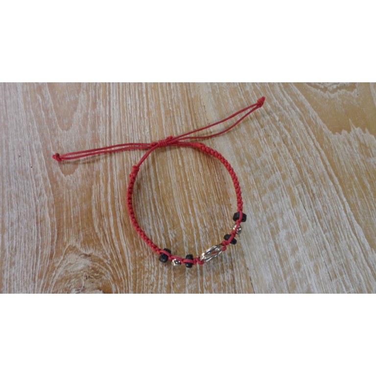 Bracelet macramé rouge peace and love 