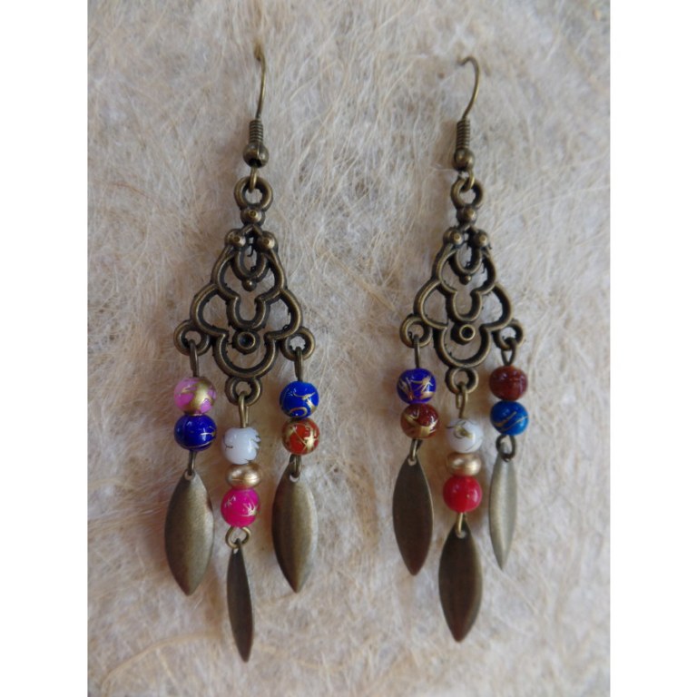 Pendants d'oreilles khimuk multicolore